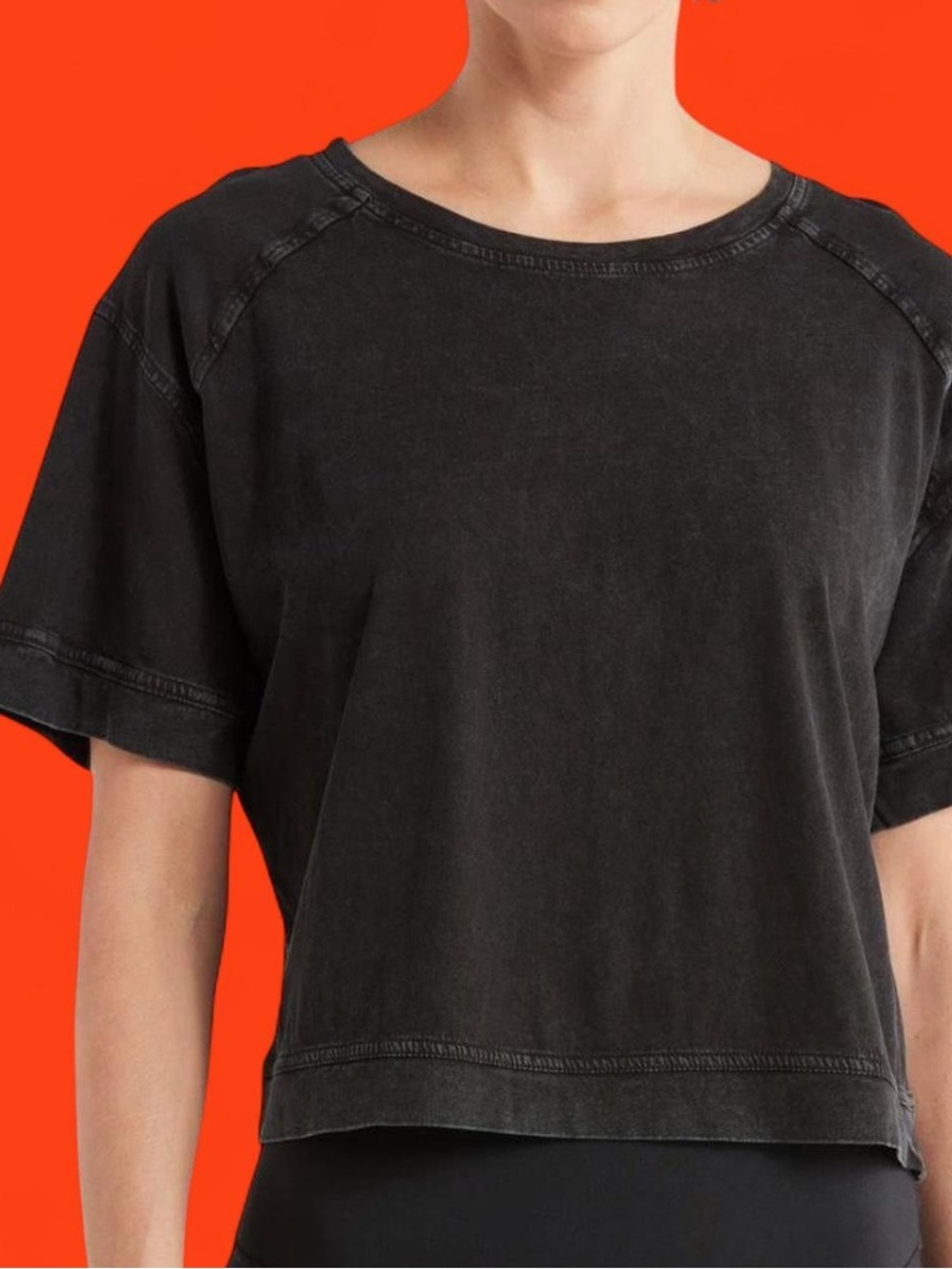 Z by Zella Black Boxy Cropped Crewneck Tee - Women - Picture 9 of 9